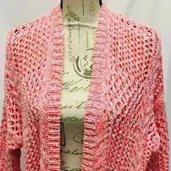 Anthropologie Serenna Open Front Knit Cardigan Hot Barbie Pink size XS/S - Picture 6 of 13